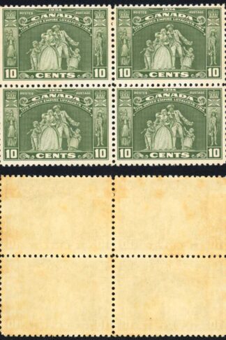 Canada SG333 10c 150 Anniv of United Empire Loyalists U/M Block (some toning)
