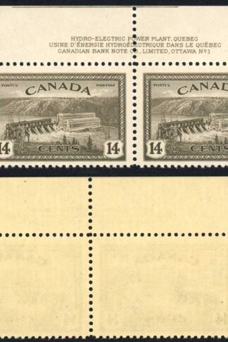 Canada SG403 14 cent Peace Corner Plate Pair U/M