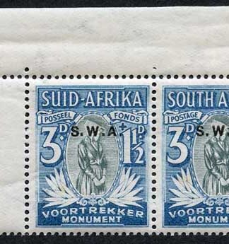 South West Africa SG95 (two light tone spots) U/M