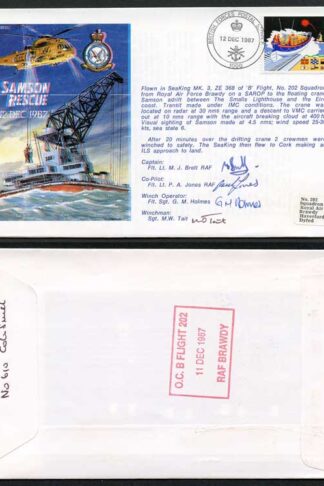 RD12a Samsom Rescue Signed by all 4 Members of the Sea Kings Crew Double Print
