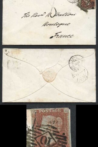 1841 Penny Red (QA) Four Margin on Cover to FRANCE