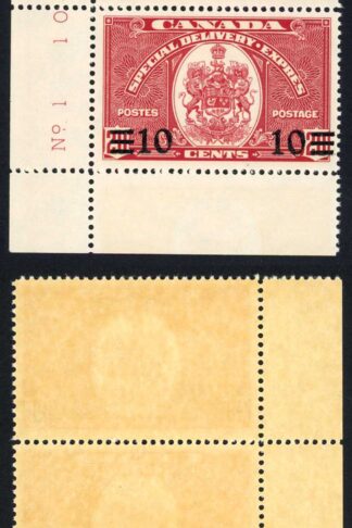 Canada KGVI SGS11 1939 10c on 20c Special Delivery PLATE PAIR U/M
