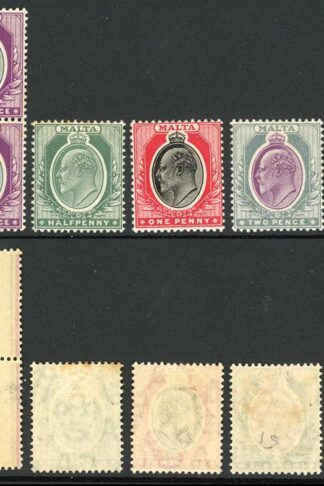 Malta SG45/63 1904 Selection Wmk Mult Crown CA M/M