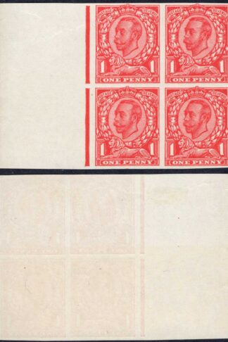 1d Downey in Scarlet (trial e) on John Allen Special Finish Paper