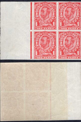1d Downey in Scarlet (trial h) on John Allen Special Finish Paper Gummed