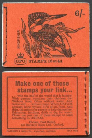 SGQP39 6/- Kingfisher booklet dated 1968 July