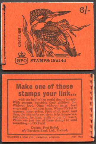 SGQP39 6/- Kingfisher booklet dated 1968 July