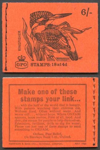 SGQP39 6/- Kingfisher booklet dated 1968 July