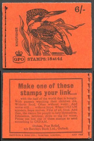SGQP39 6/- Kingfisher booklet dated 1968 July