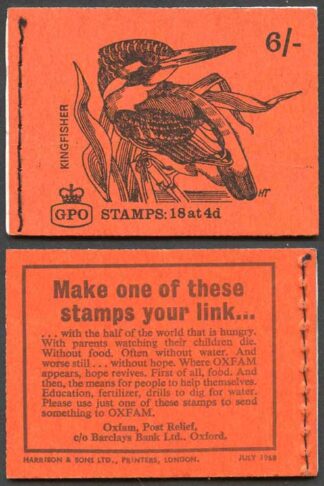 SGQP39 6/- Kingfisher booklet dated 1968 July
