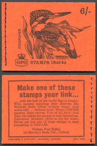 SGQP39 6/- Kingfisher booklet dated 1968 July