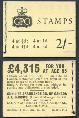 SG N11 2/- Booklet March 1963 Lemon Cover.