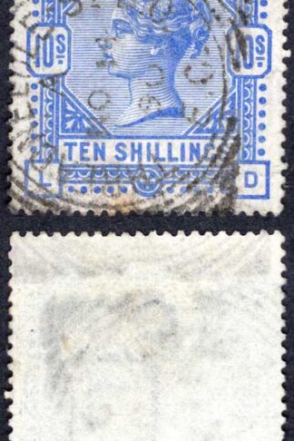 SG183 10/- Deep Ultramarine Wmk Large Anchor White Paper Fine Used