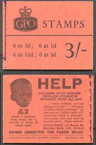 M65 3/- Booklet Wmk Crowns December 1963