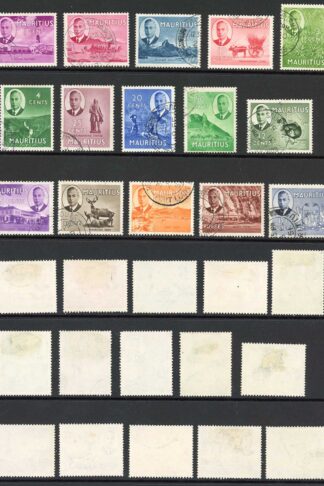 Mauritius SG276/90 1950 Set of 15 on Chalk Paper Very Fine Used
