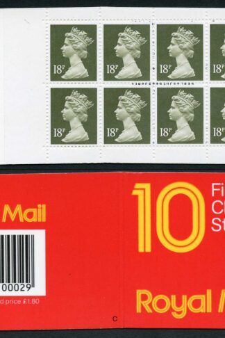 DB17(3)A 1.80 Type 1A 10x18p Grey-Green ACP/PVAD Code C Plain Window Booklet