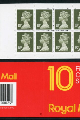 DB17(3)A 1.80 Type 1A 10x18p Grey-Green ACP/PVAD Code C Plain Window Booklet