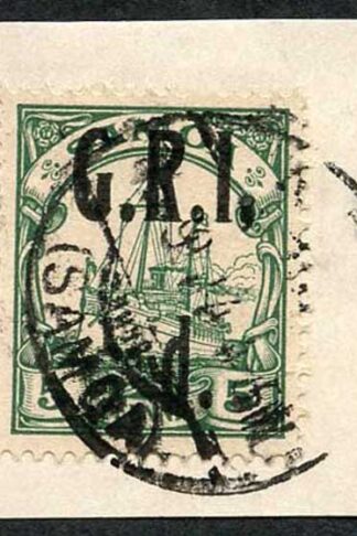 Samoa NZ Occ SG102c 1/2d on 5pf Green Comma after I Very Fine used on Piece