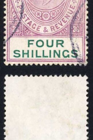 Gibraltar SG63 KEVII 4/- Deep Purple and Green Wmk Mult Crown fine used