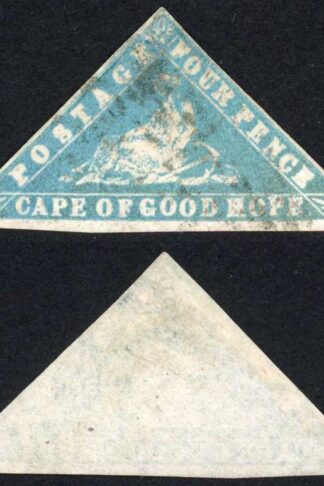COGH SG14b 4d Pale Bright Blue WOODBLOCK Triangle (margin added at left) Die 2