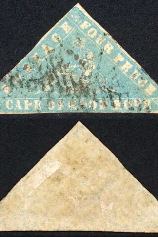 COGH SG14a 4d Pale Grey Blue WOODBLOCK Triangle (creases)