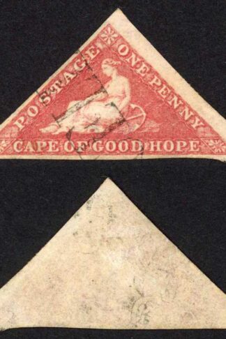COGH SG5a 1d Rose Cream Paper PB Printing Straight Line Cancel