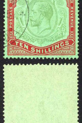 Bermuda SG92g KGV 10/- Key Plate Green and Red/Deep Emerald