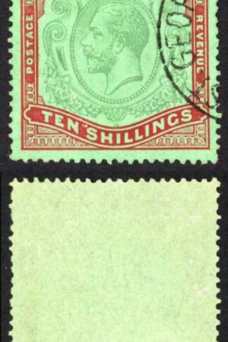 Bermuda SG92g KGV 10/- Key Plate Green and Red/Deep Emerald