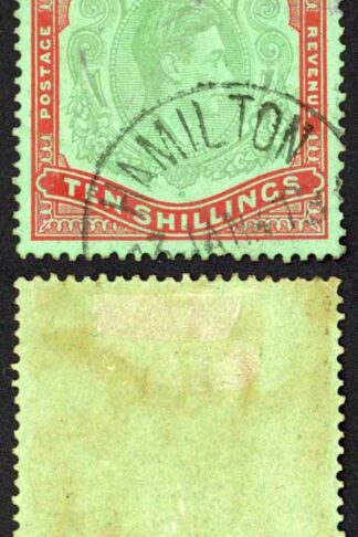 Bermuda SG119a KGVI 10/- Bluish Green and Deep Red/green Perf 14