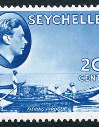 Seychelles SG140 1938-49 KGVI 20c Blue Wmk Mult Script CA M/M