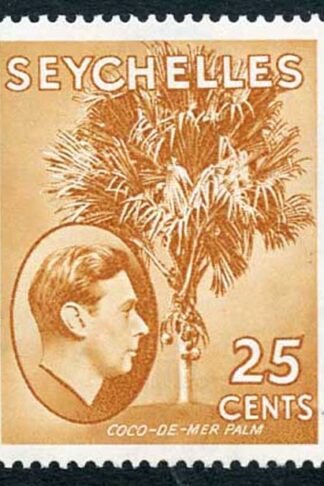 Seychelles SG141 1938-49 KGVI 25c Brown-ochre Wmk Mult Script CA M/M