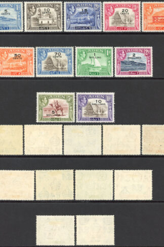 Aden SG36/46 1951 KGVI Set of 11 with Opt M/M