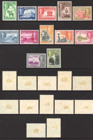 Gold Coast SG135/46 1938-43 KGVI Set of 13 Wmk Mult Script CA M/M