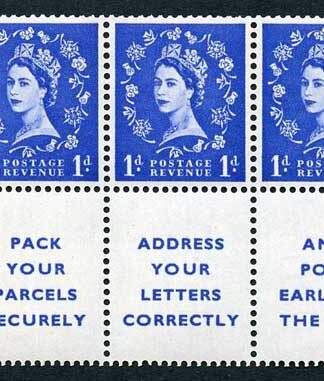 SB29 1d Se-tenant Pack Your Parcels Pane Wmk Edward Upright U/M