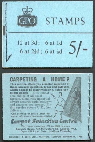 SGH40 5/- GPO Wilding Booklet November 1959