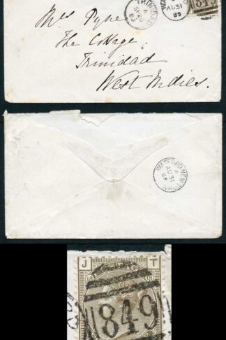 SG160 4d grey-brown on Cover to TRINIDAD