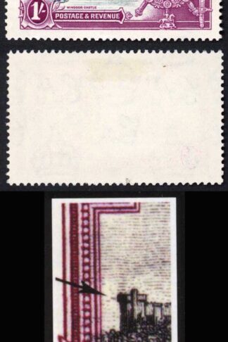 Fiji 1935 Silver Jubilee 1/- Variety Diagonal line by Turret Fine Used SG245f