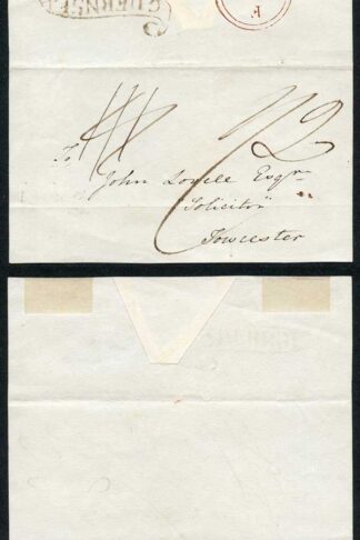 1828 Front to Towcester with Fine Guernsey Scroll