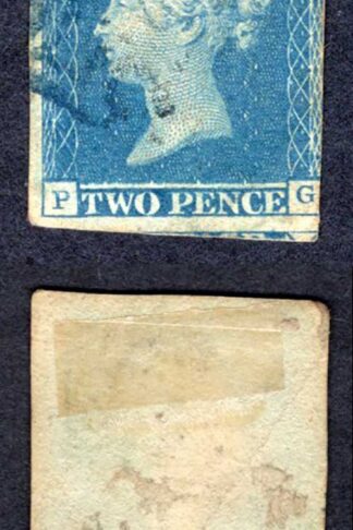 1841 2d Blue (PG) creased BLUE Maltese Cross Cat 5000 Pounds