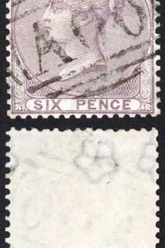British Honduras SGZ3 6d lilac with A06 cancel (perf expertly added at top)