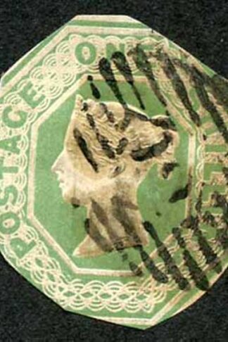 1/- Green Embossed Fine Used