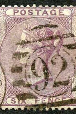 SG68 6d Lilac wmk Emblems Cat 110 pounds fine used