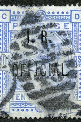 10/- Ultramarine with faked Opt IR OFFICIAL (also faked blueing of the paper)