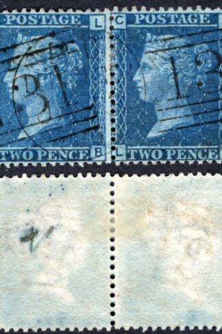 2d Plate 7 (LB/LC) Wmk Large Crown Perf 14 Pair Very Fine Used
