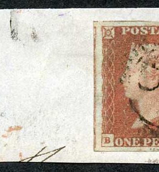 1841 Penny Red (BI) Used on Piece with Four Margins