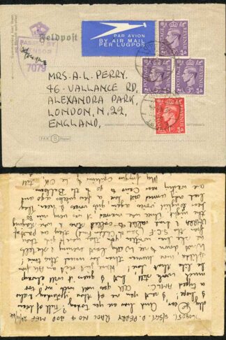 KGVI Censored Front from Egypt to the UK