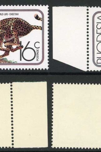Rhodesia ZWE1064 1976 16c Cheetah Variety DOUBLE PRINTING U/M
