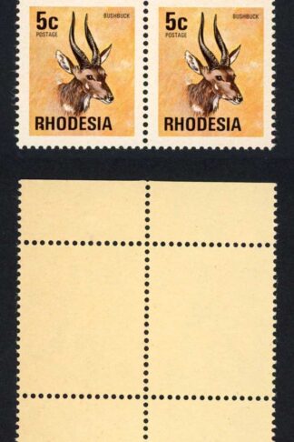Rhodesia UDI 31 5c Bushbuck U/M Block of 4 one with Malformed R