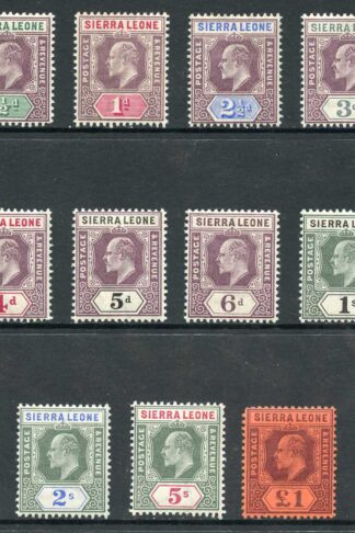 Sierra Leone SG73/85 KEVII Set wmk Crown CA (no 1 1/2d) U/M