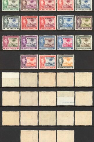 Gambia SG150/61 1938-46 KGVI Set of 16 Wmk Mult Script CA Mixture U/M and M/M